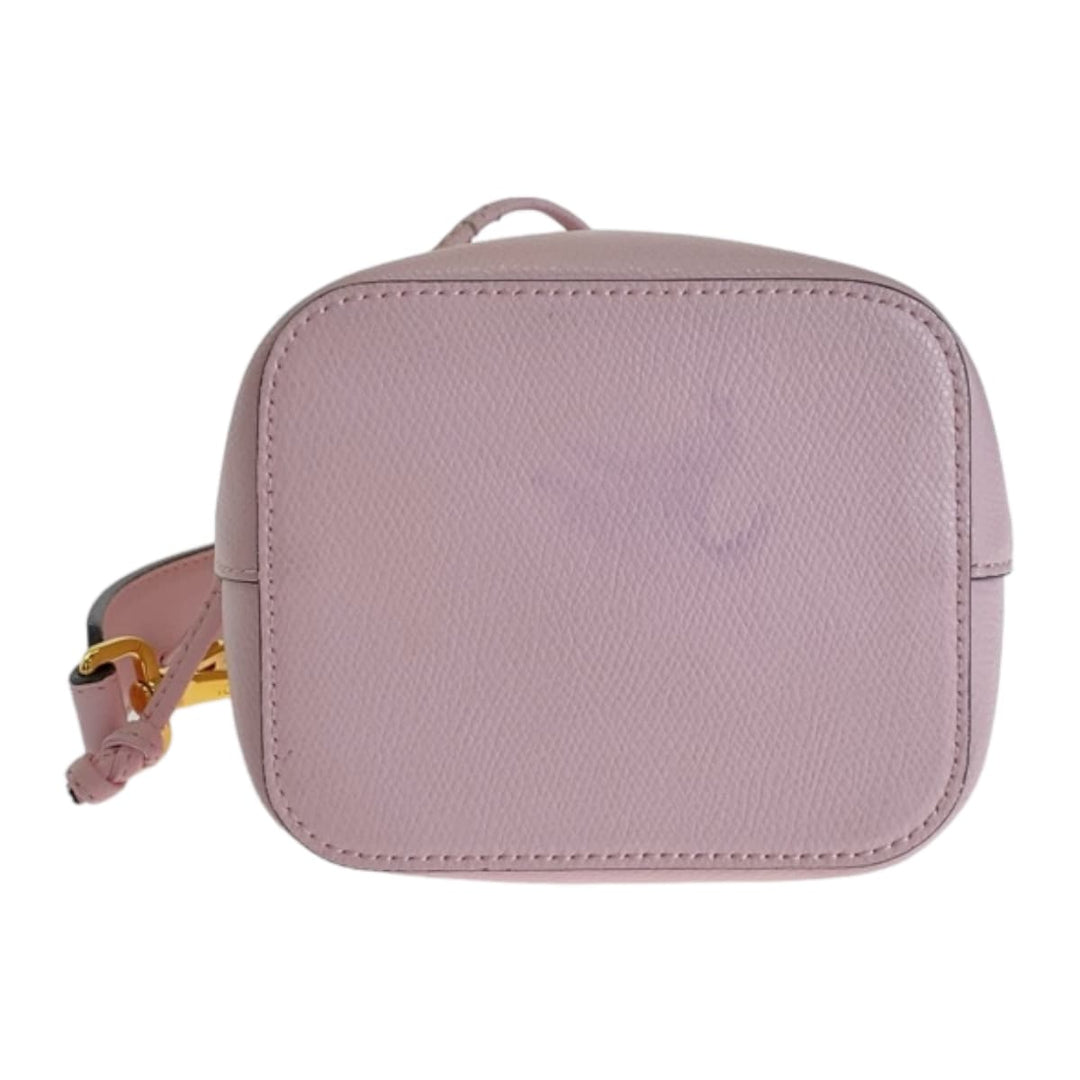 FENDI Shoulder Bag leather Pink Gold Metal Handbag Crossbody Shoulder Bag 2WAY Mini Handbag Montrezor Women Used Authentic