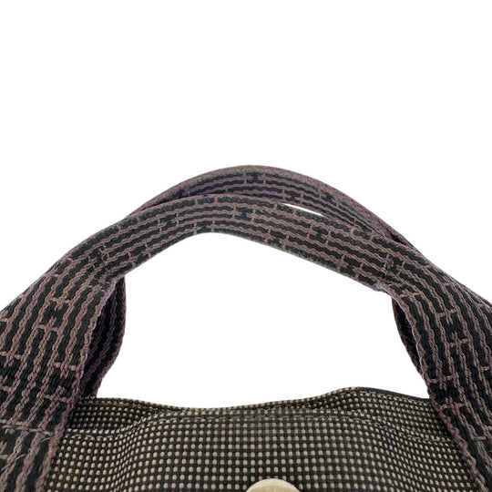 HERMES Tote Bag canvas Grey SilverMetal Tote Bag Handbag A4 storage Unisex Her Line MM mens Used Authentic
