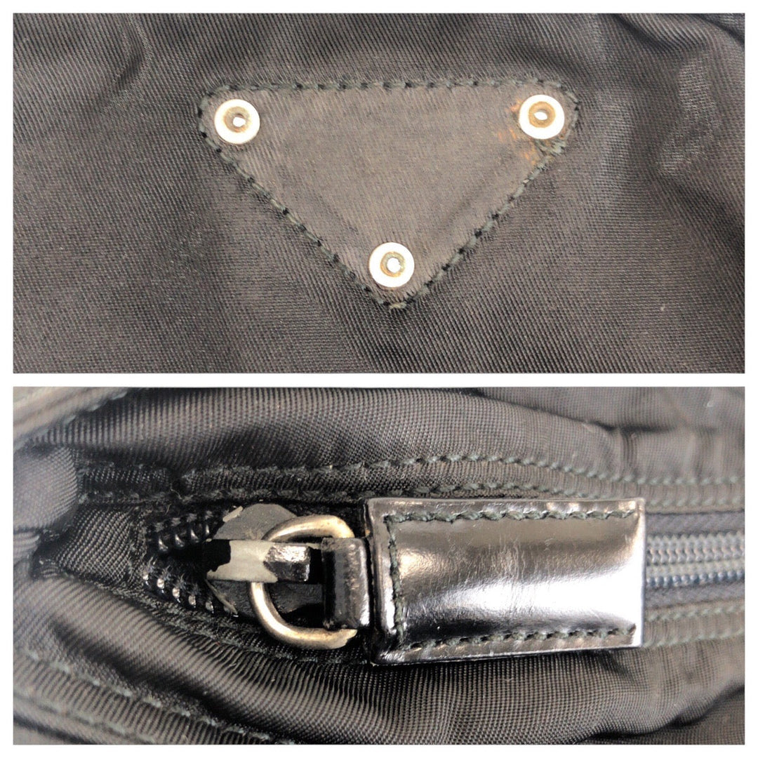PRADA Shoulder Bag 42 Nylon Black SilverMetal Crossbody Shoulder Bag Unisex Test Triangle With logo Women(Unisex) Used Authentic
