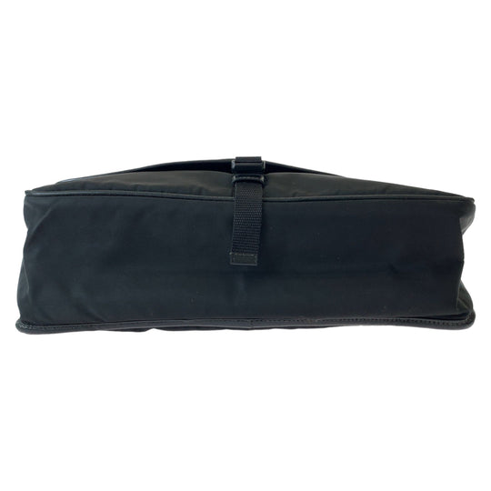 PRADA Shoulder Bag Nylon Black SilverMetal Shoulder Bag Messenger bag Test Triangle With logo mens Used Authentic