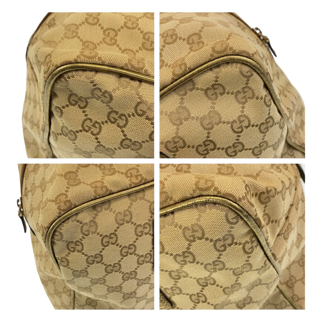 GUCCI Boston Duffel bag 153240 GG canvas Beige multicolor Boston Duffel bag unisex Sherry line mens Used Authentic