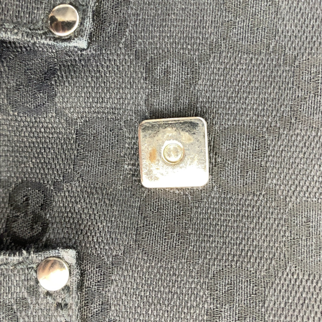 GUCCI Shoulder Bag 114269 GG canvas, leather Black Silver Metal Crossbody Shoulder Bag Messenger Bag mens Used Authentic