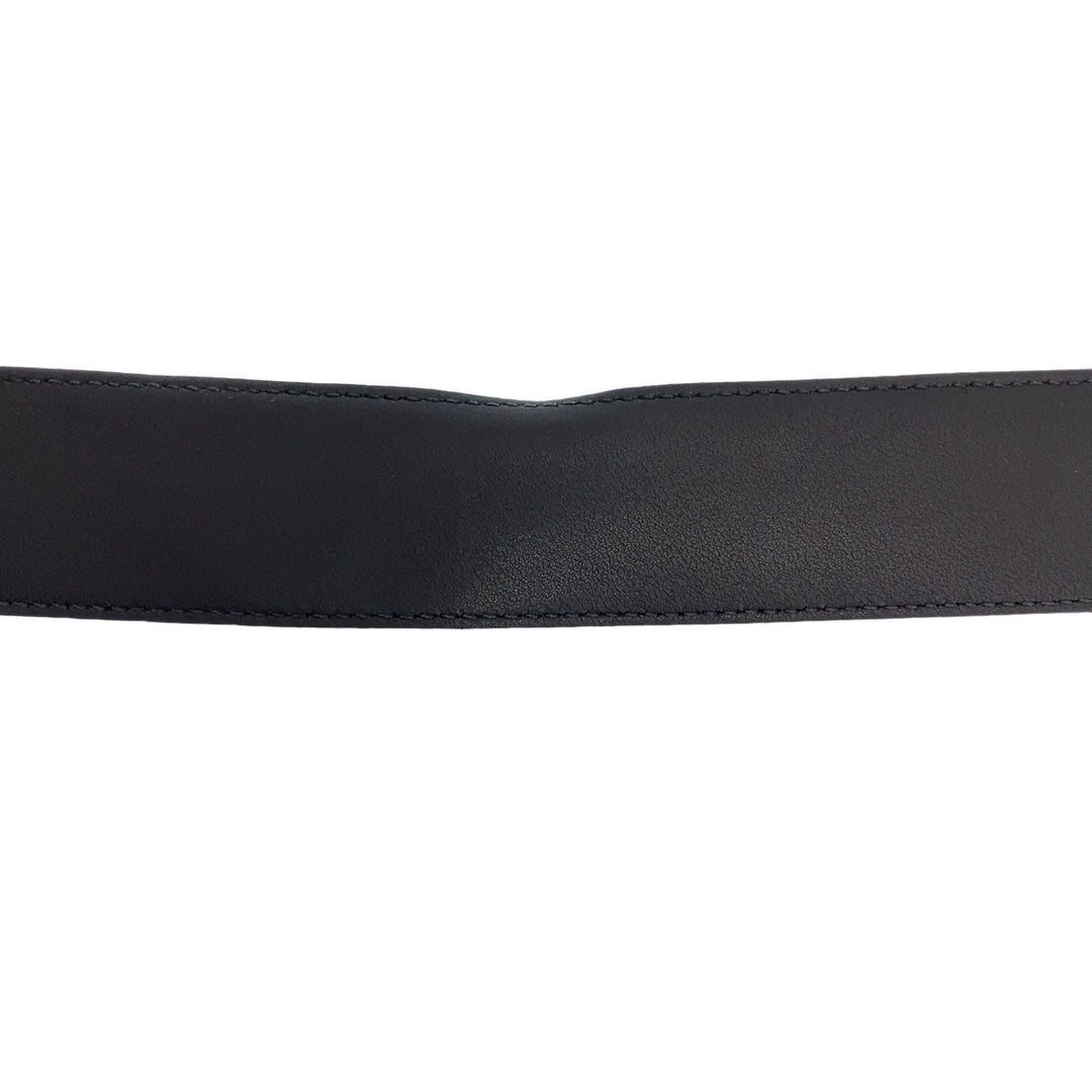 GUCCI belt 525040 leather Black SilverMetal Belt Buckle 33.1"/34" Unisex Marmont GG logo mens 34 Used Authentic