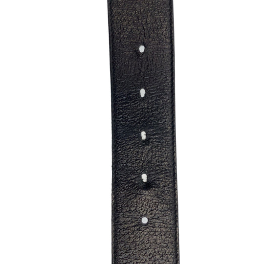 GUCCI belt 525040 leather Black SilverMetal Belt Buckle 33.1"/34" Unisex Marmont GG logo mens 34 Used Authentic