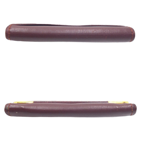 CARTIER Coin case leather wine-red Must Line