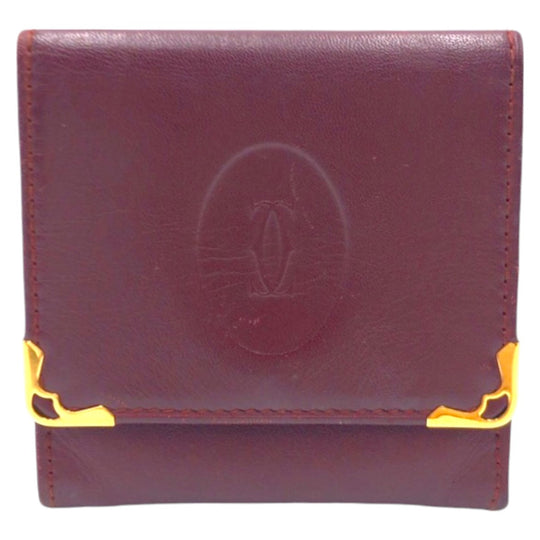 CARTIER Coin case leather wine-red Must Line
