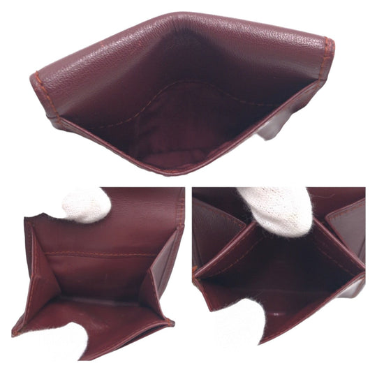 CARTIER Coin case leather wine-red Must Line