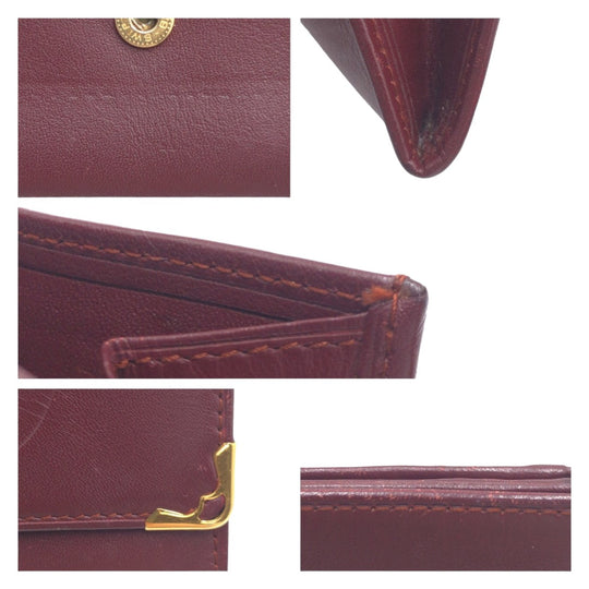 CARTIER Coin case leather wine-red Must Line