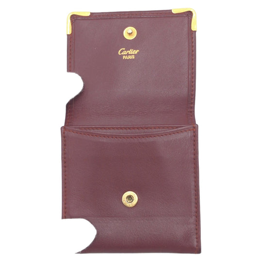 CARTIER Coin case leather wine-red Must Line