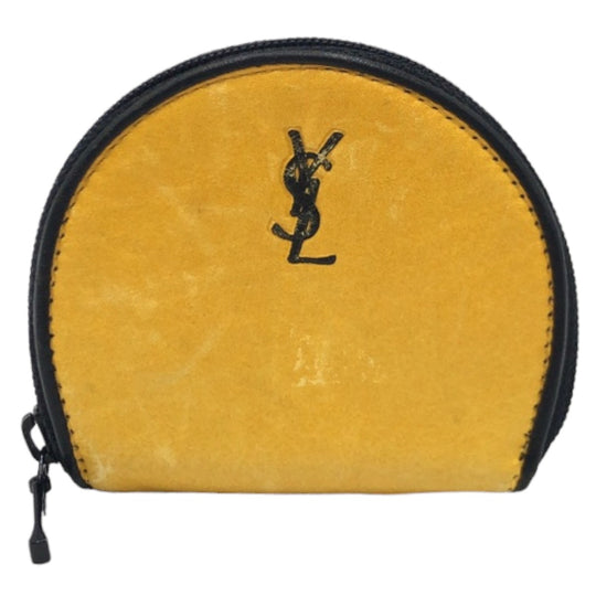 Yves Saint Laurent Coin case leather yellow YSL