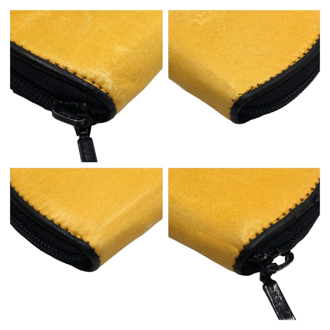 Yves Saint Laurent Coin case leather yellow YSL
