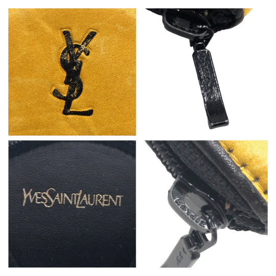 Yves Saint Laurent Coin case leather yellow YSL