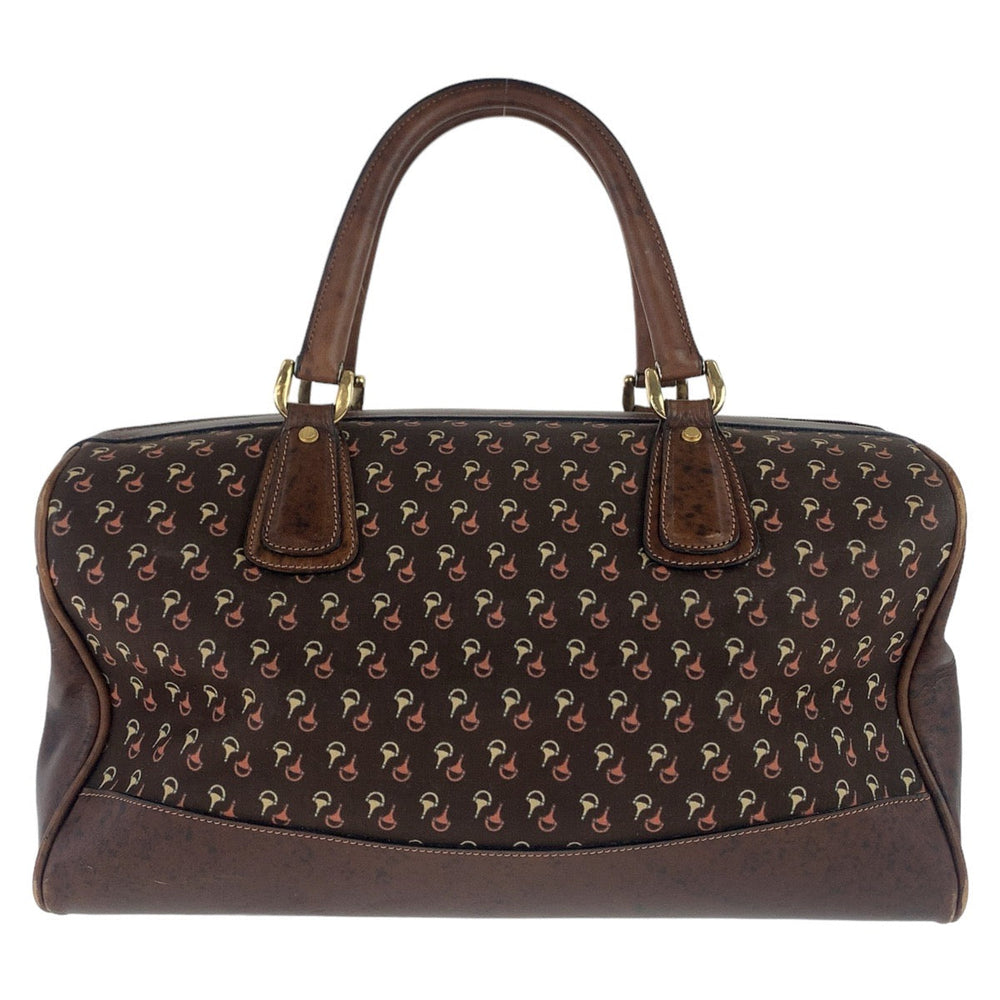 GUCCI Boston Duffel bag Nylon, Leather Brown Gold Metal Boston Duffel bag Crossbody Shoulder Bag 2way Old Gucci Horsebit Pattern Women Used Authentic