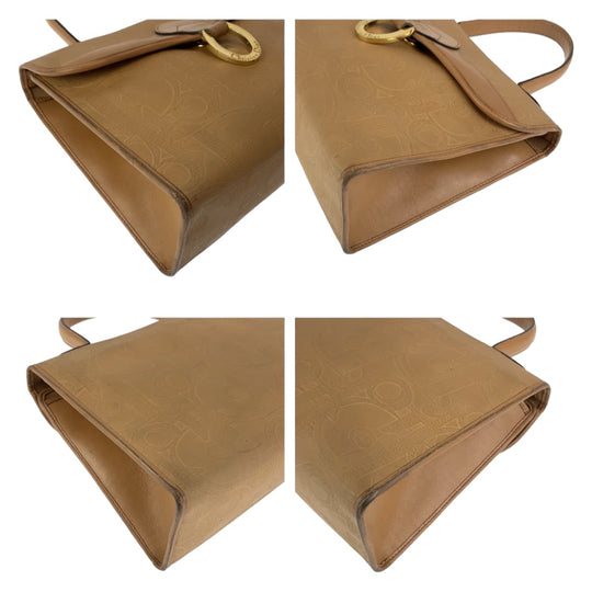 Dior Shoulder Bag Coated canvas, leather Brown Beige Gold Metal Shoulder Bag Handbag 2WAY Trotter Women Used Authentic