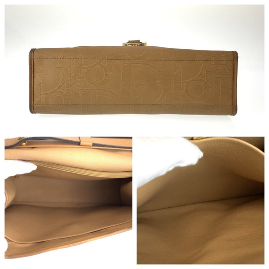 Dior Shoulder Bag Coated canvas, leather Brown Beige Gold Metal Shoulder Bag Handbag 2WAY Trotter Women Used Authentic