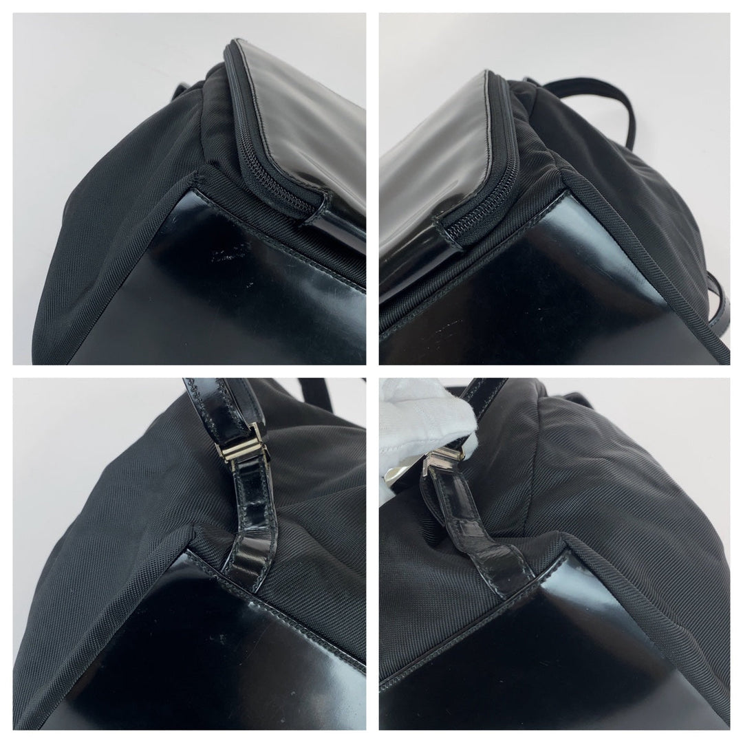 GUCCI Backpack 019 2058 0280 5 Enamel, Nylon Black SilverMetal Backpacks and daypacks for men and women Women Used Authentic