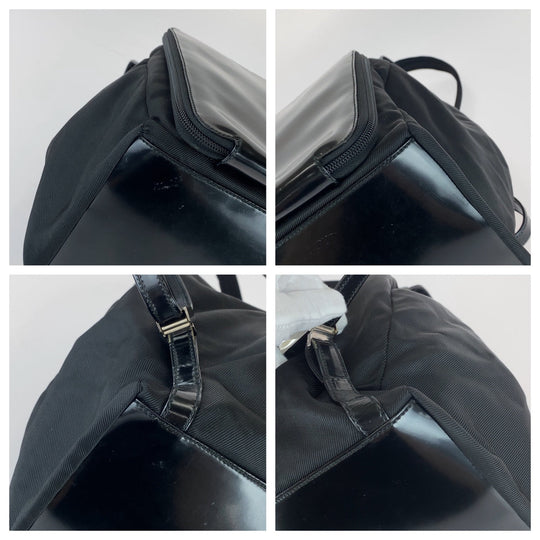 GUCCI Backpack 019 2058 0280 5 Enamel, Nylon Black SilverMetal Backpacks and daypacks for men and women Women Used Authentic