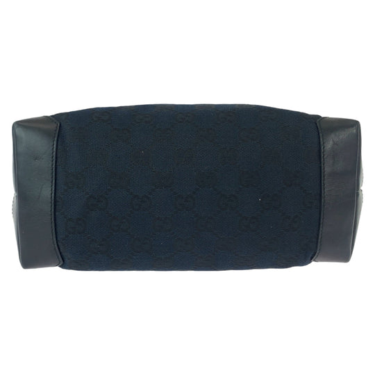 GUCCI Tote Bag 019 0402 GG canvas Black SilverMetal Tote Bag Shoulder Bag Women Used Authentic