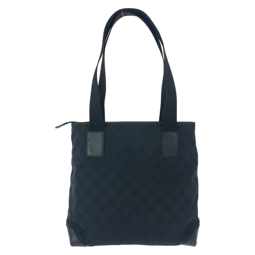 GUCCI Tote Bag 019 0402 GG canvas Black SilverMetal Tote Bag Shoulder Bag Women Used Authentic