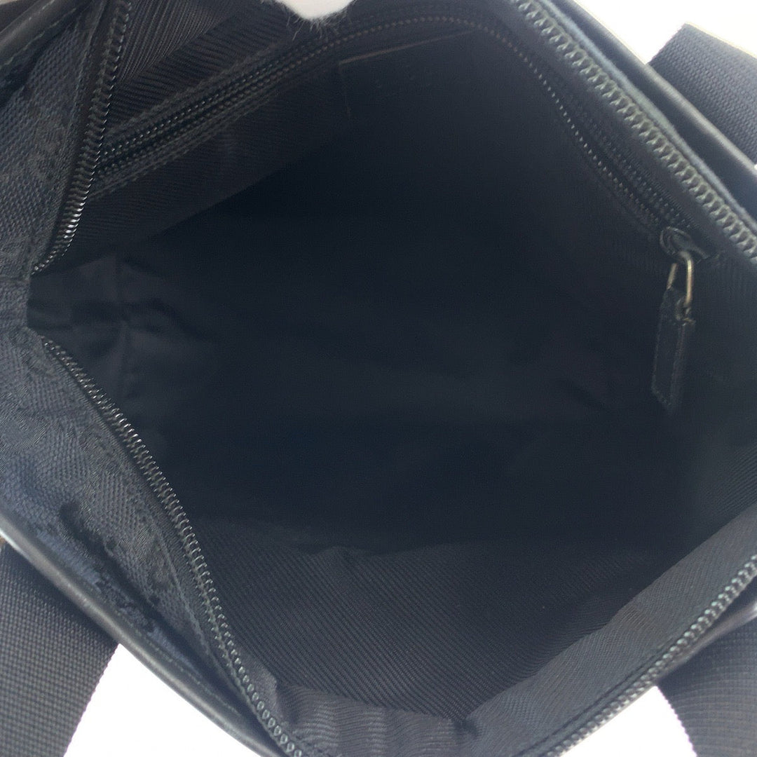 GUCCI Tote Bag 019 0402 GG canvas Black SilverMetal Tote Bag Shoulder Bag Women Used Authentic