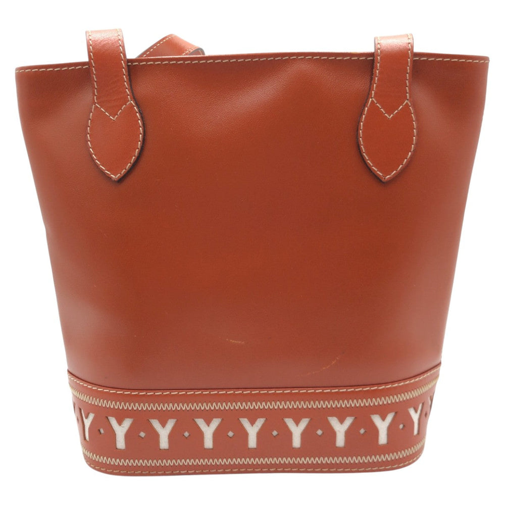 Yves Saint Laurent Shoulder Bag leather Brown Shoulder back pochette YSL Cut Y Women Used Authentic