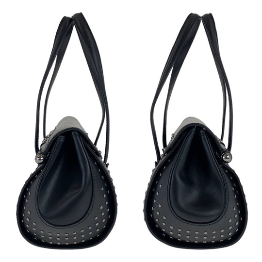 GUCCI Shoulder Bag 114993 GG canvas, leather Black SilverMetal Shoulder Bag Bamboo studs Women Used Authentic