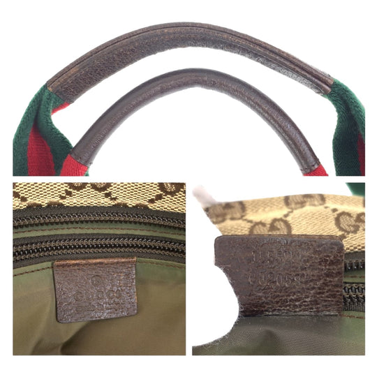 GUCCI Tote Bag 155524 GG canvas Beige multicolor Tote Bag Shoulder Bag Unisex Sherry mens Used Authentic