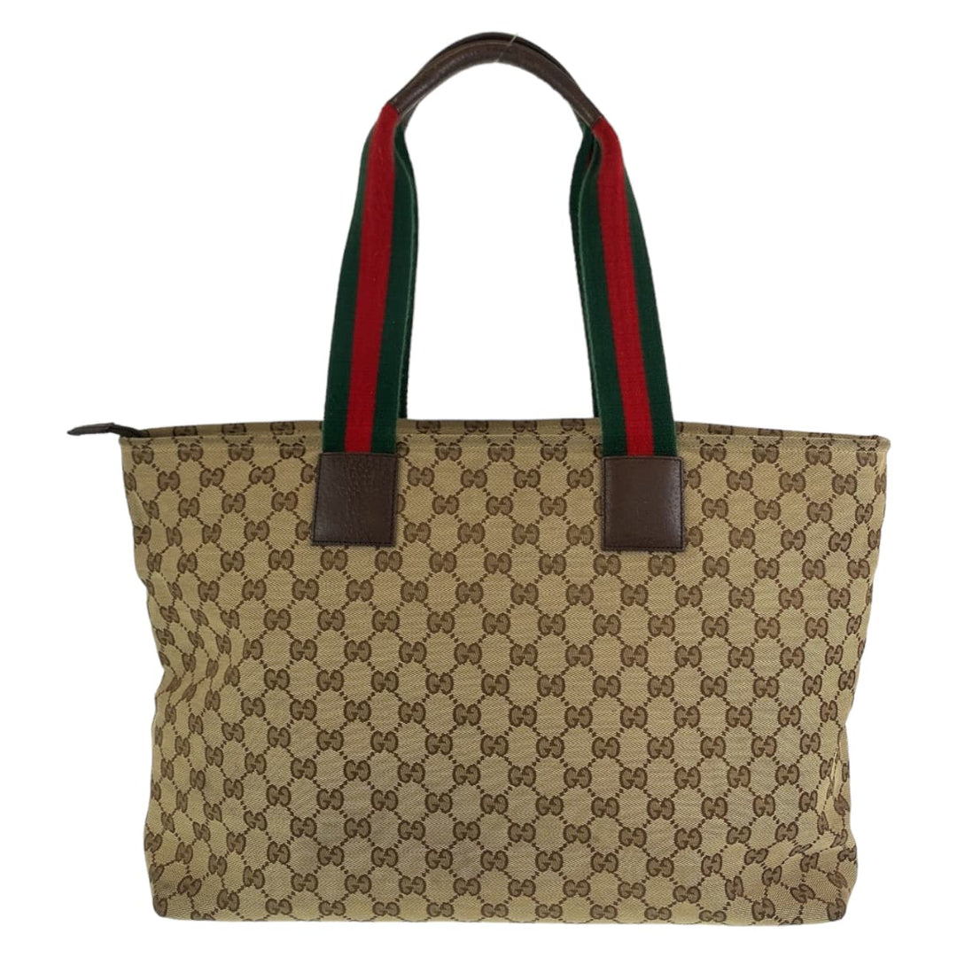 GUCCI Tote Bag 155524 GG canvas Beige multicolor Tote Bag Shoulder Bag Unisex Sherry mens Used Authentic