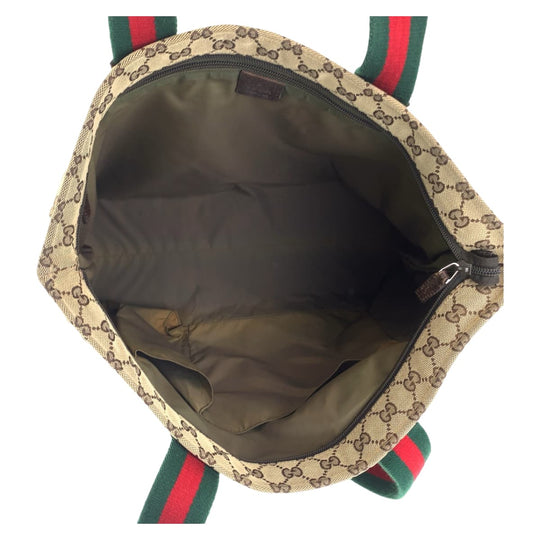 GUCCI Tote Bag 155524 GG canvas Beige multicolor Tote Bag Shoulder Bag Unisex Sherry mens Used Authentic