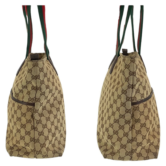 GUCCI Tote Bag 155524 GG canvas Beige multicolor Tote Bag Shoulder Bag Unisex Sherry mens Used Authentic
