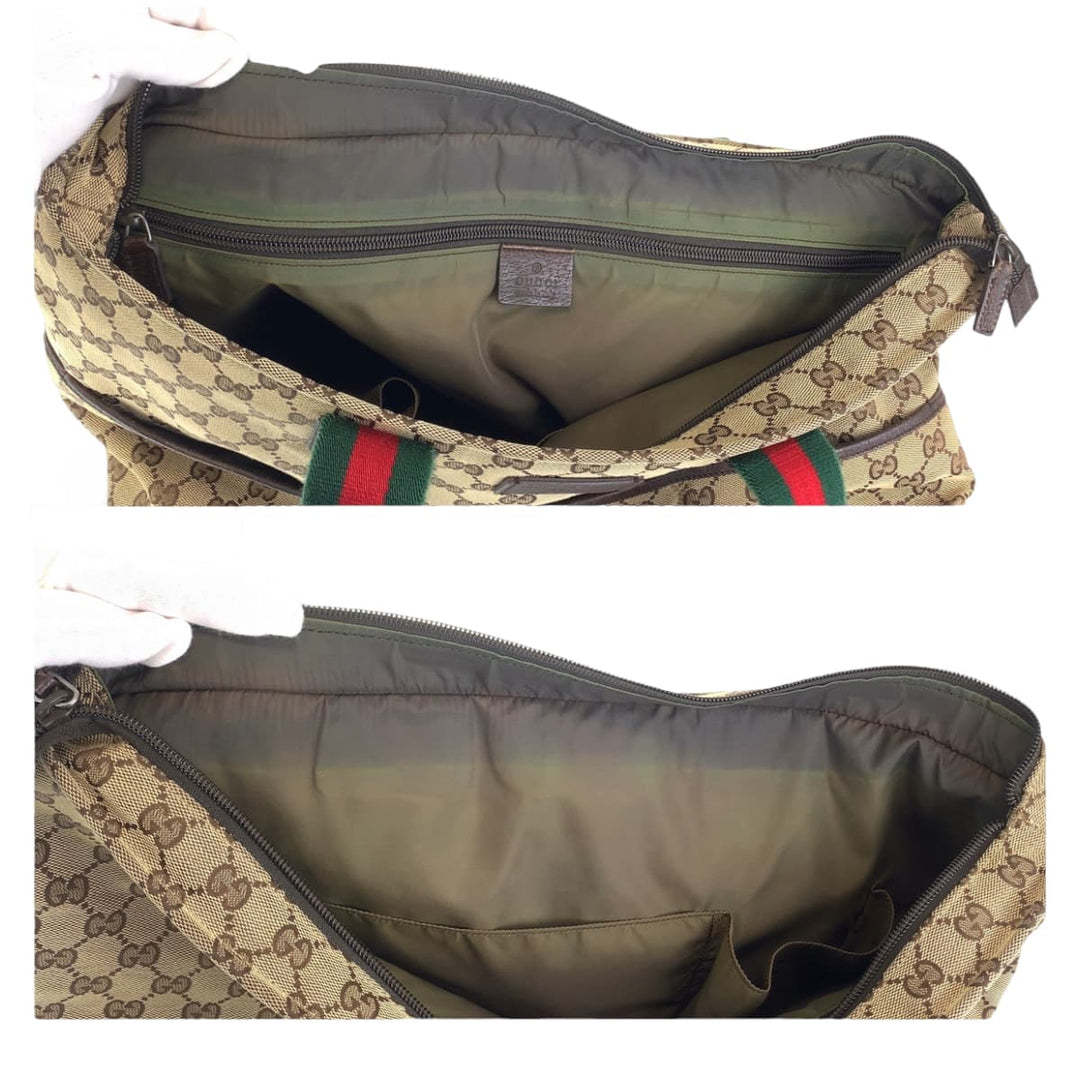 GUCCI Tote Bag 155524 GG canvas Beige multicolor Tote Bag Shoulder Bag Unisex Sherry mens Used Authentic