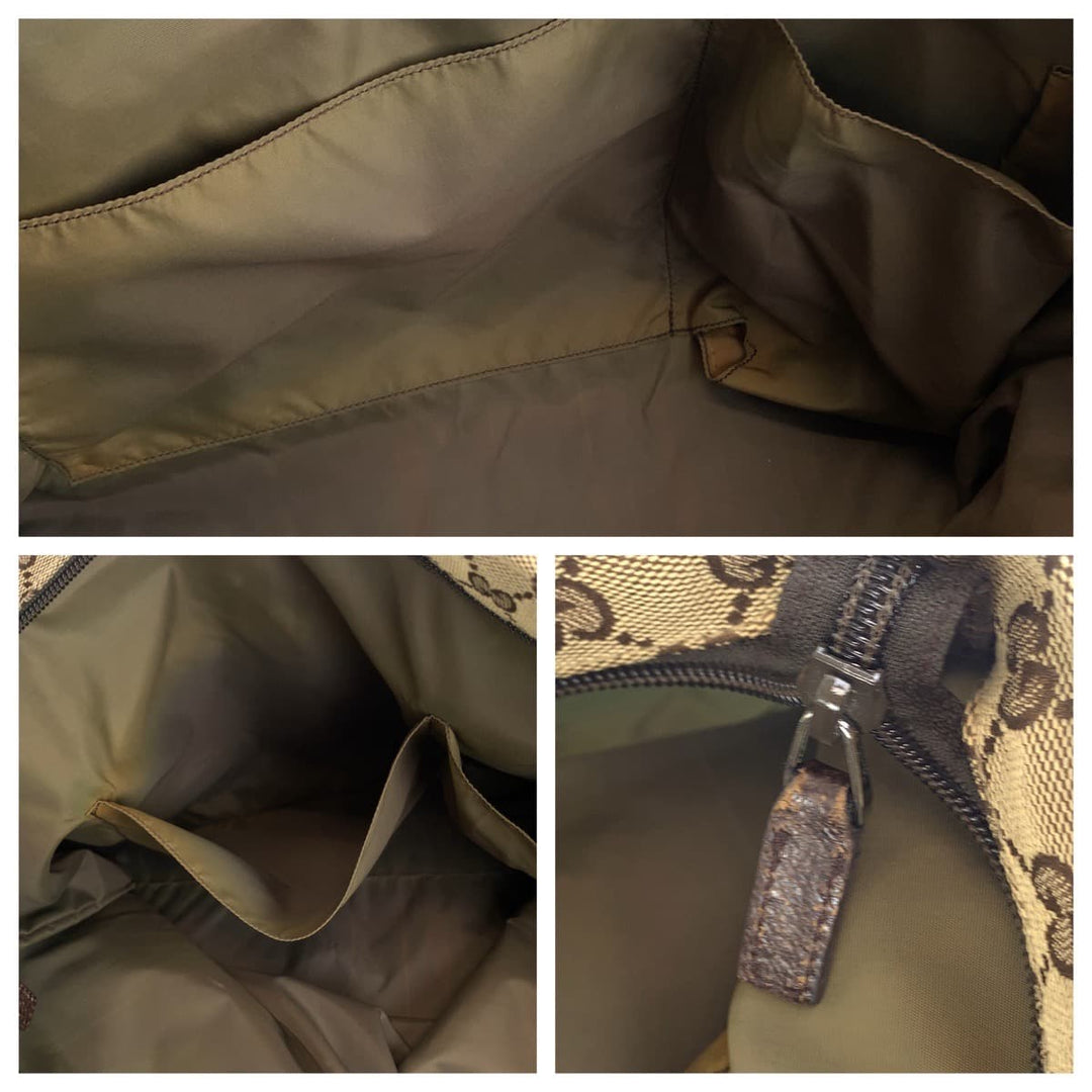 GUCCI Tote Bag 155524 GG canvas Beige multicolor Tote Bag Shoulder Bag Unisex Sherry mens Used Authentic