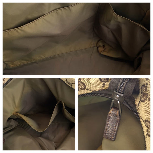 GUCCI Tote Bag 155524 GG canvas Beige multicolor Tote Bag Shoulder Bag Unisex Sherry mens Used Authentic