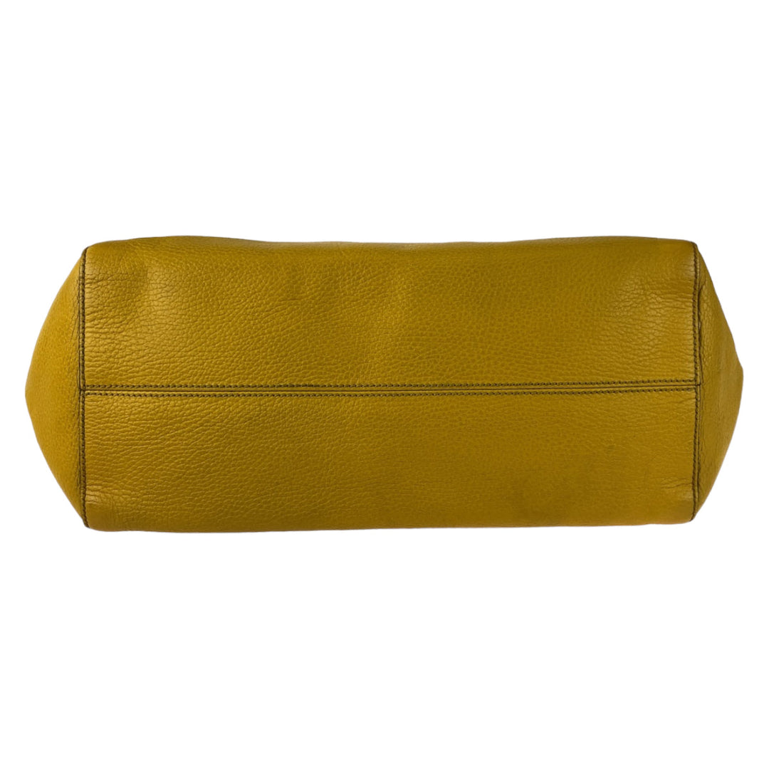GUCCI Tote Bag 354397 leather Yellow Gold Metal Tote Bag Shoulder Bag A4 Storage Swing Women Used Authentic