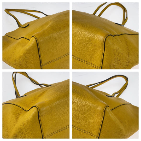 GUCCI Tote Bag 354397 leather Yellow Gold Metal Tote Bag Shoulder Bag A4 Storage Swing Women Used Authentic