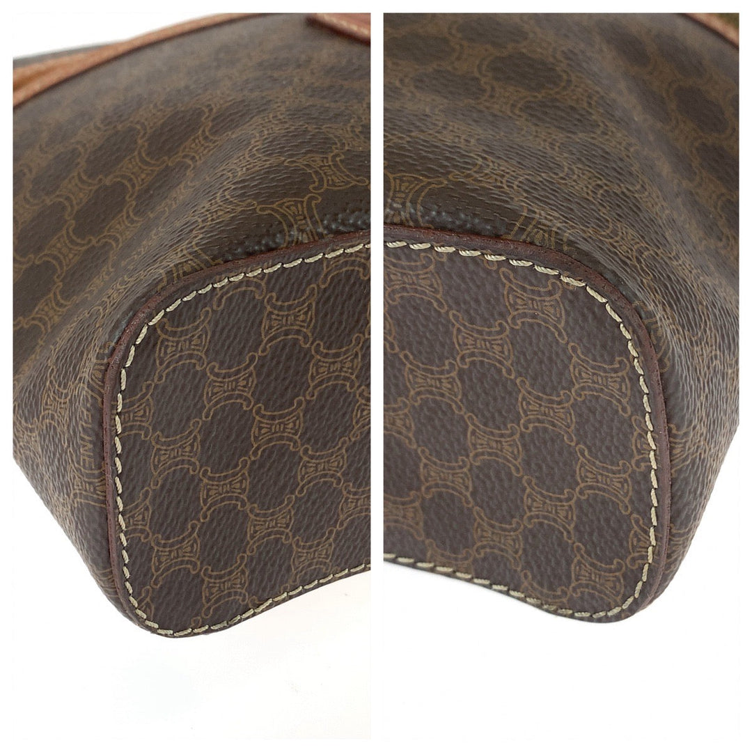 CELINE Handbag M94 leather Brown Gold Metal Handbag Vanity bag Accessory pouch Macadam Women Used Authentic