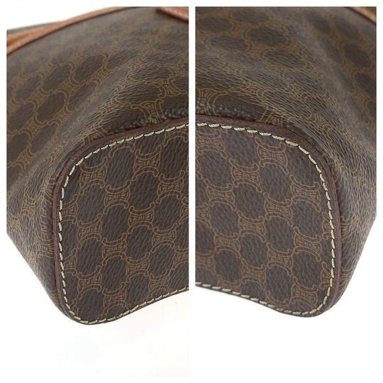 CELINE Handbag M94 leather Brown Gold Metal Handbag Vanity bag Accessory pouch Macadam Women Used Authentic
