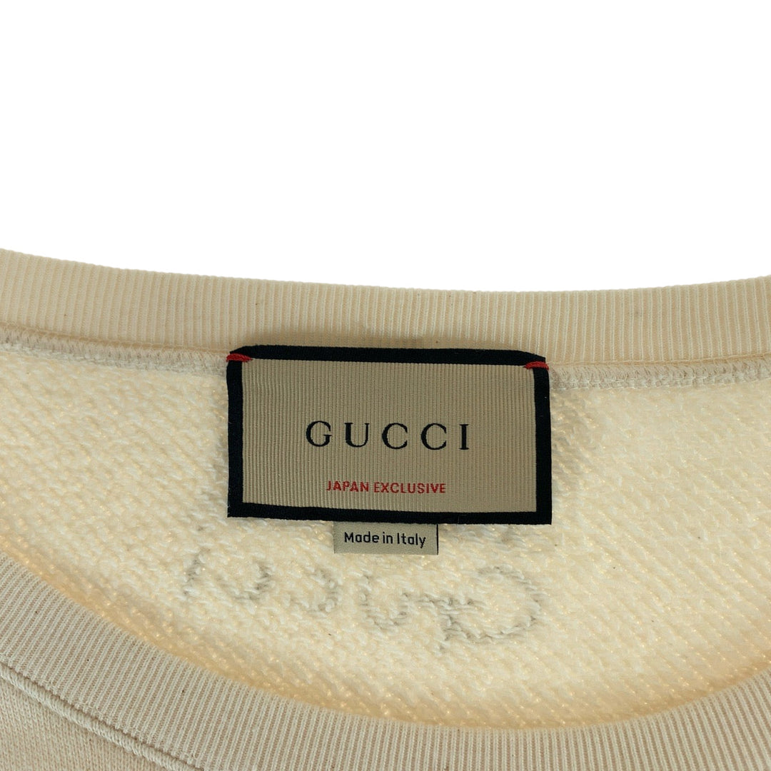 GUCCI sweat 626990 XJDTI cotton Ivory black Sweatshirt sweatshirt 21AW Japan exclusive Higuchi Yuko collaboration mens M Used Authentic