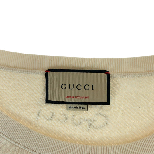 GUCCI sweat 626990 XJDTI cotton Ivory black Sweatshirt sweatshirt 21AW Japan exclusive Higuchi Yuko collaboration mens M Used Authentic