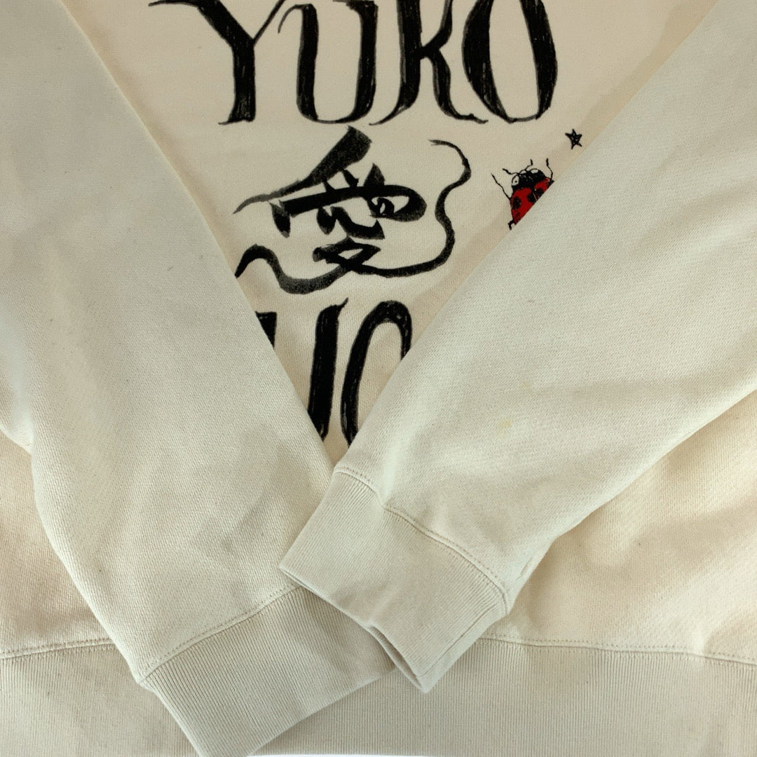 GUCCI sweat 626990 XJDTI cotton Ivory black Sweatshirt sweatshirt 21AW Japan exclusive Higuchi Yuko collaboration mens M Used Authentic