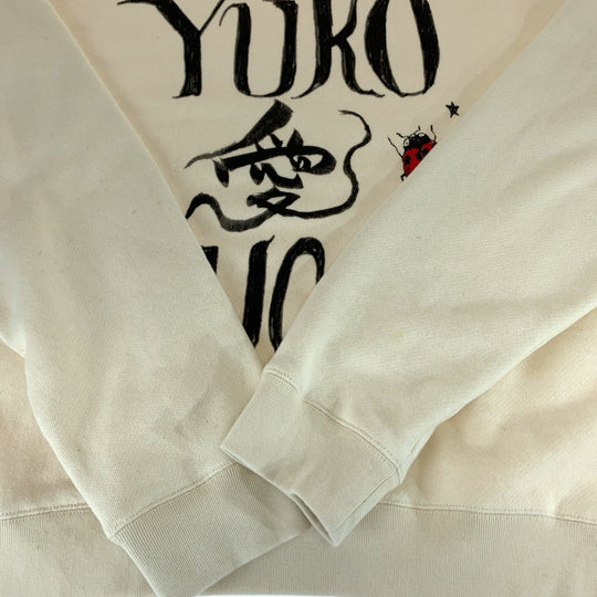 GUCCI sweat 626990 XJDTI cotton Ivory black Sweatshirt sweatshirt 21AW Japan exclusive Higuchi Yuko collaboration mens M Used Authentic