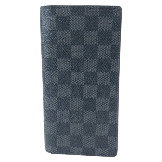 LOUIS VUITTON Long Wallet Purse N62227 PVC black black gray Long Wallet Purse Damier Graphite Portefeuille Ron mens Used Authentic