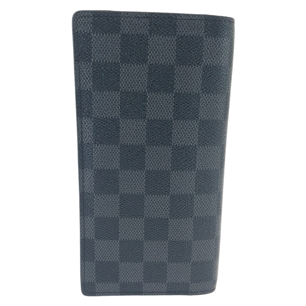 LOUIS VUITTON Long Wallet Purse N62227 PVC black black gray Long Wallet Purse Damier Graphite Portefeuille Ron mens Used Authentic