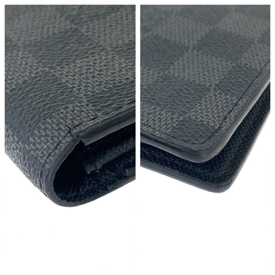 LOUIS VUITTON Long Wallet Purse N62227 PVC black black gray Long Wallet Purse Damier Graphite Portefeuille Ron mens Used Authentic