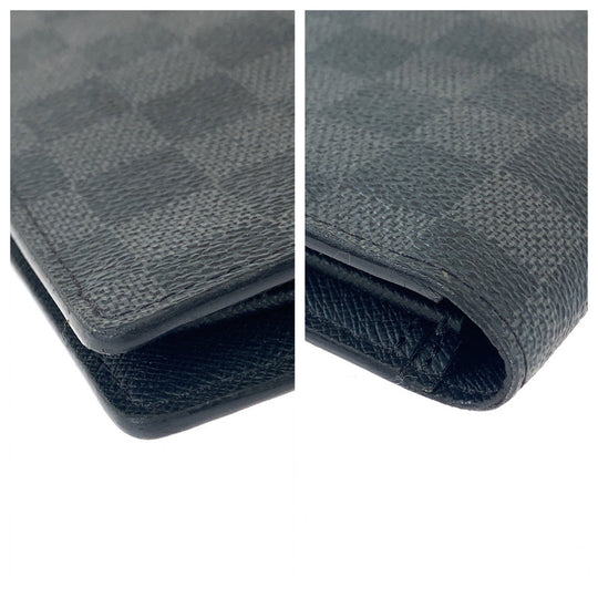 LOUIS VUITTON Long Wallet Purse N62227 PVC black black gray Long Wallet Purse Damier Graphite Portefeuille Ron mens Used Authentic