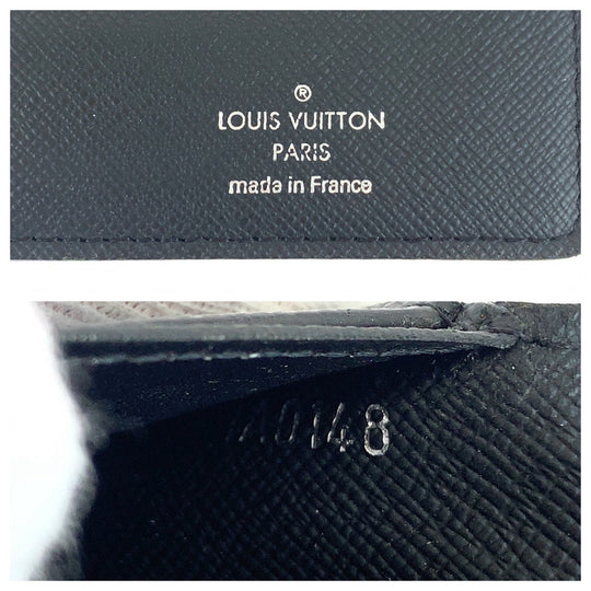 LOUIS VUITTON Long Wallet Purse N62227 PVC black black gray Long Wallet Purse Damier Graphite Portefeuille Ron mens Used Authentic