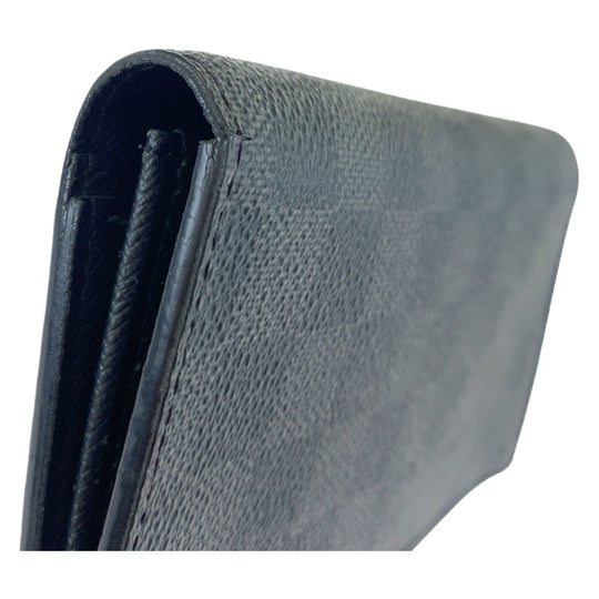 LOUIS VUITTON Long Wallet Purse N62227 PVC black black gray Long Wallet Purse Damier Graphite Portefeuille Ron mens Used Authentic