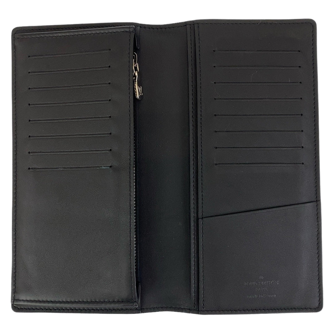 LOUIS VUITTON Long Wallet Purse M81440 leather Blue Yellow SilverMetal Long Wallet Purse Taurillon Clemence Portefeuille Braza mens Used Authentic