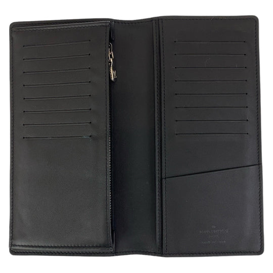 LOUIS VUITTON Long Wallet Purse M81440 leather Blue Yellow SilverMetal Long Wallet Purse Taurillon Clemence Portefeuille Braza mens Used Authentic