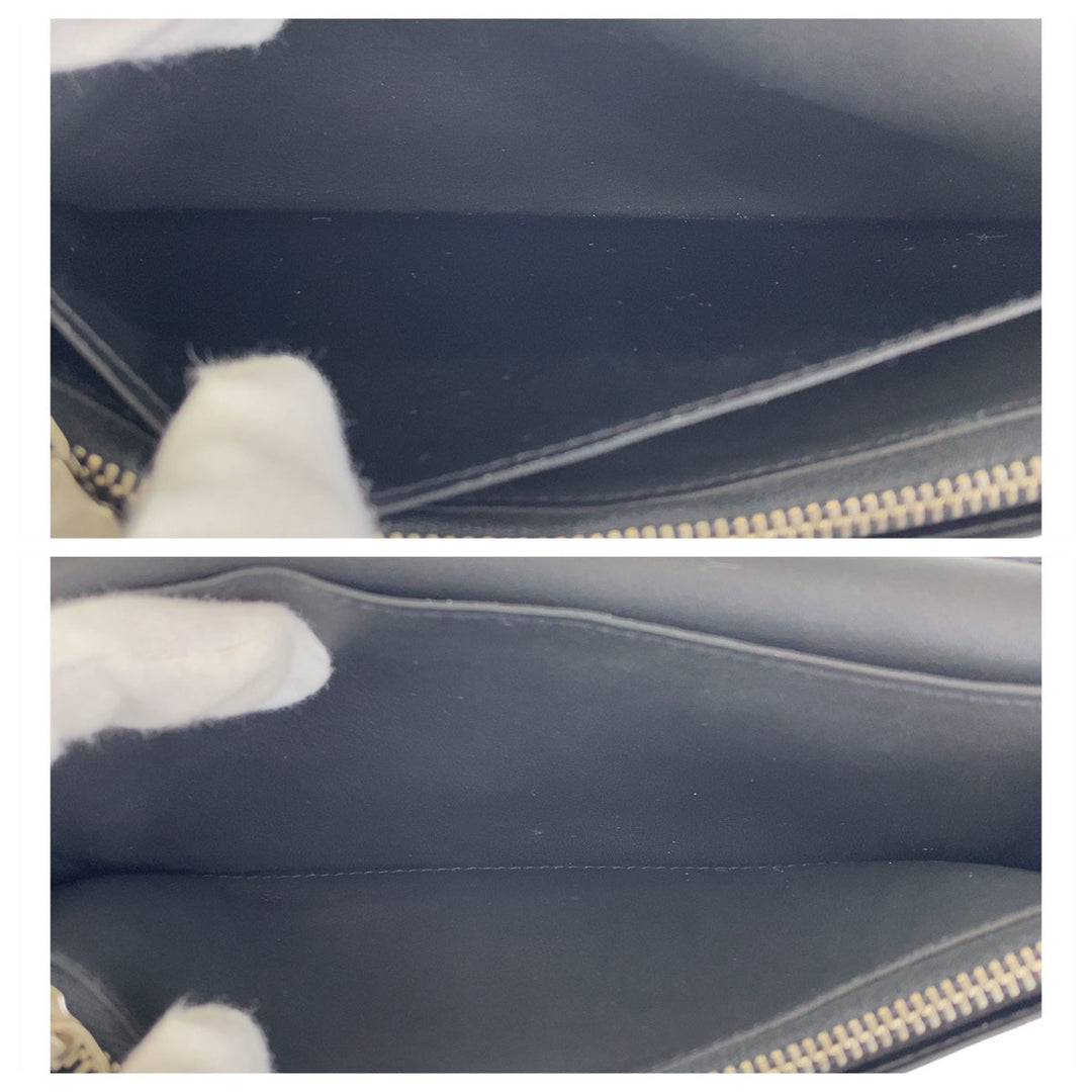 LOUIS VUITTON Long Wallet Purse M81440 leather Blue Yellow SilverMetal Long Wallet Purse Taurillon Clemence Portefeuille Braza mens Used Authentic